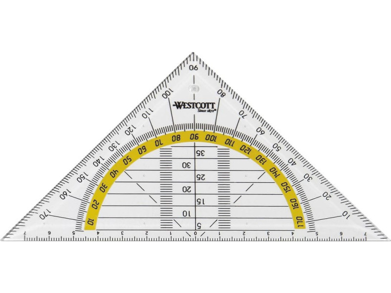 WESTCOTT Equerre géométrique, hypoténuse: 140 mm