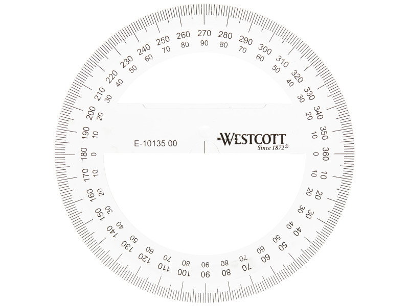 WESTCOTT Rapporteur circulaire 360 degrés, 100 mm
