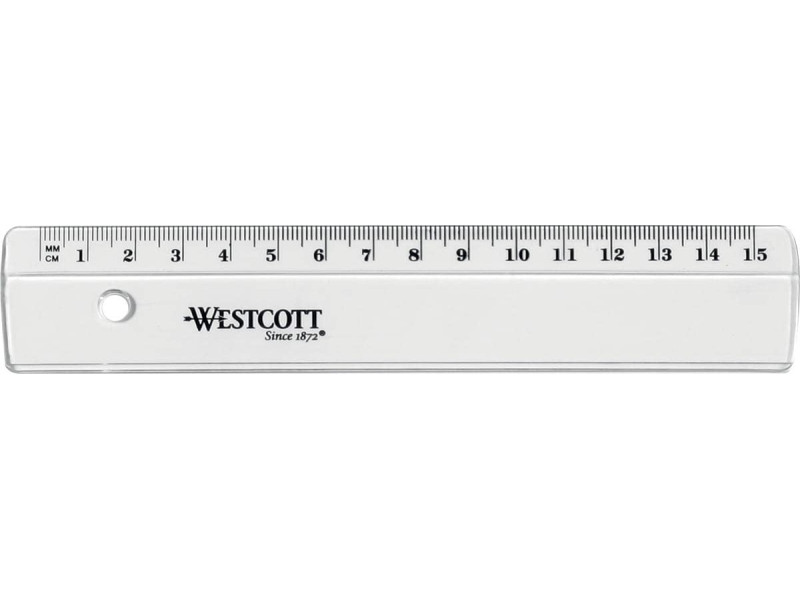 WESTCOTT Règle plate, en plastique, longueur: 150 mm
