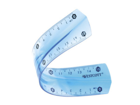 WESTCOTT Règle plate, plastique, longueur: 150 mm, souple
