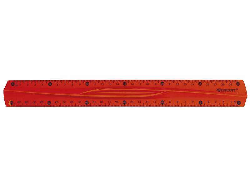 WESTCOTT Règle plate, plastique, longueur: 300 mm, souple
