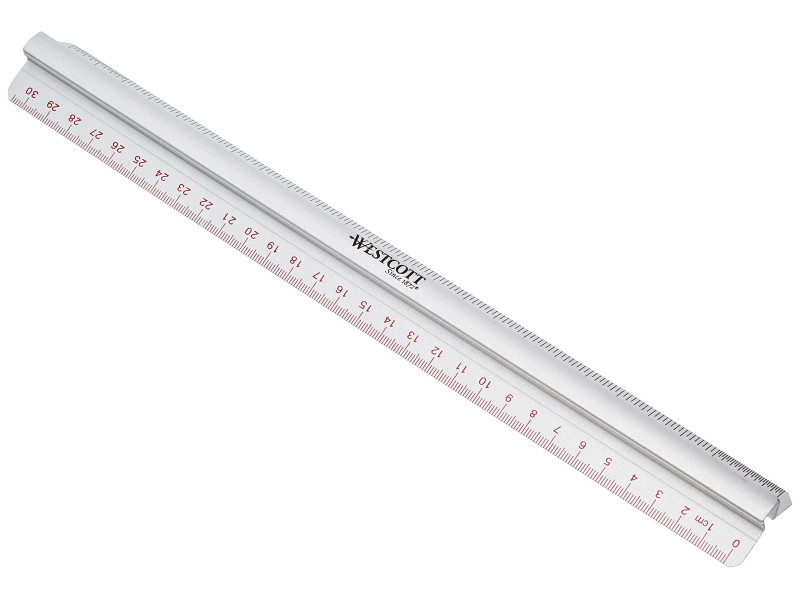 WESTCOTT Règle, longueur: 300 mm, aluminium, avec poignée