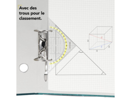 WESTCOTT Equerre géométrique avec perforations pour classeur