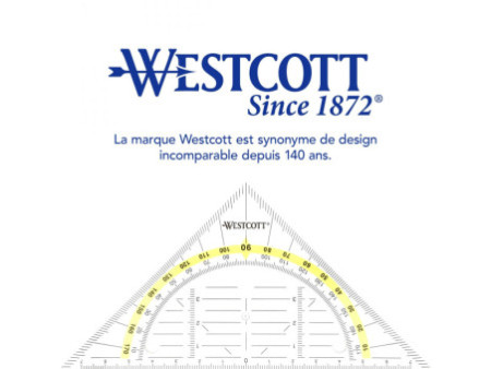 WESTCOTT Equerre géométrique avec perforations pour classeur