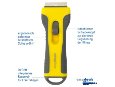 easyabsorb Grattoir à vitres, poignée softgrip, jaune/gris