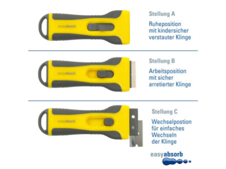 easyabsorb Grattoir à vitres, poignée softgrip, jaune/gris
