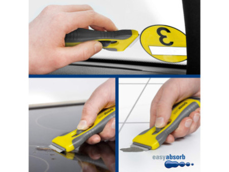easyabsorb Grattoir à vitres, poignée softgrip, jaune/gris