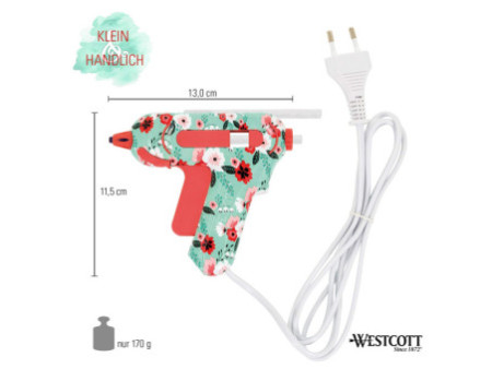 WESTCOTT Mini-pistolet à colle 'Floral', embout 'non stick'