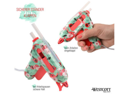 WESTCOTT Mini-pistolet à colle 'Floral', embout 'non stick'