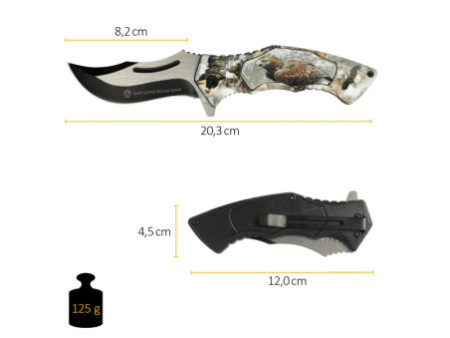 Clauss Couteau de poche avec motif animal aigle, lame: 82 mm