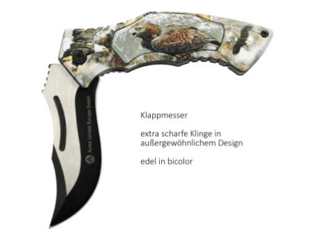 Clauss Couteau de poche avec motif animal aigle, lame: 82 mm