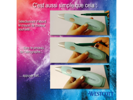 WESTCOTT Kit créatif feutres magiques avec stylo aérographe