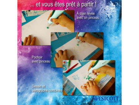 WESTCOTT Kit créatif feutres magiques avec stylo aérographe
