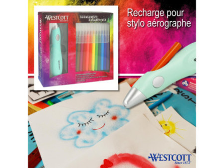 WESTCOTT Feutre magique, recharge de 12 pour aérographe