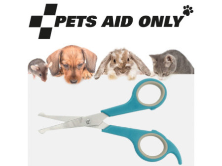 PETS AID ONLY Ciseaux de toilettage, rond, 150 ml, turquoise