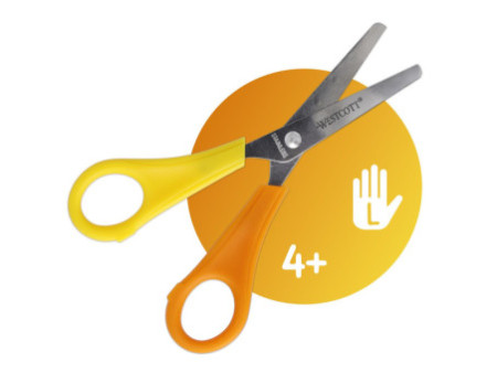 WESTCOTT Ciseaux de bricolage pour enfants, jaune/orange