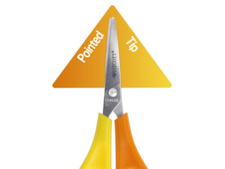 WESTCOTT Ciseaux de bricolage pour enfants, jaune/orange