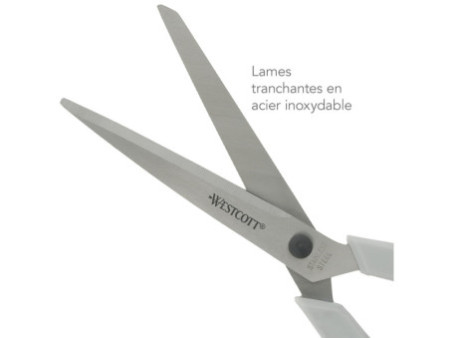 WESTCOTT Ciseaux Easy Grip, set de 3, gris clair/anthracite