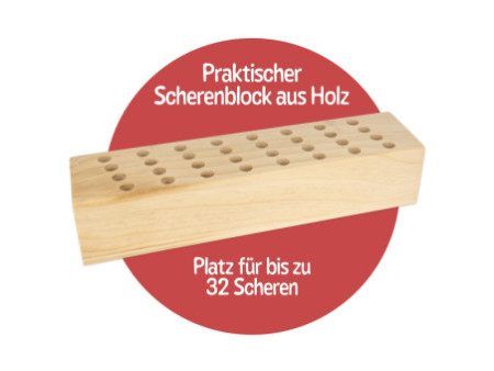 WESTCOTT Bloc pour ciseaux, bois, non garni, pour 32 paires