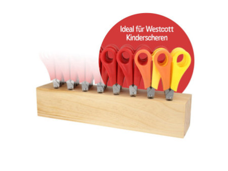 WESTCOTT Bloc pour ciseaux, bois, non garni, pour 32 paires
