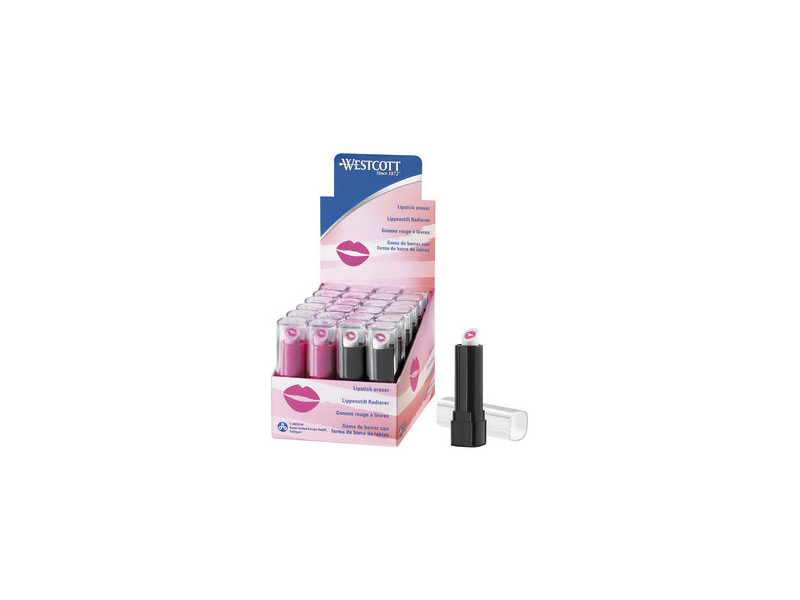 WESTCOTT Gomme en plastique Classique, présentoir de 24