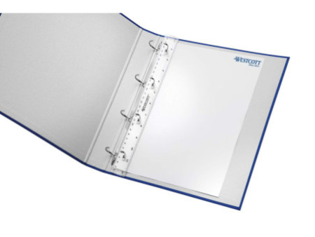 WESTCOTT Règle plate avec trous pour classeur, 300 mm