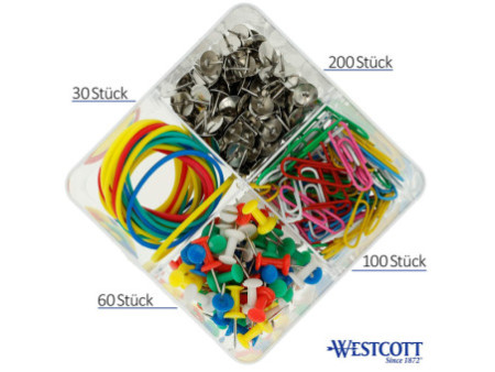 WESTCOTT Boîte d'accessoires de bureau, 390 pièces