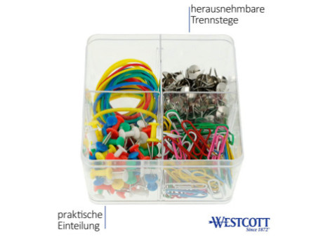 WESTCOTT Boîte d'accessoires de bureau, 390 pièces
