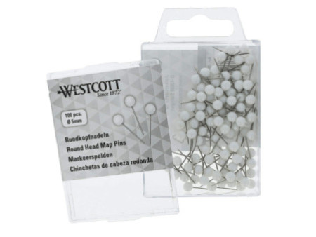 WESTCOTT Épingle à tête ronde, taille 5, blanc