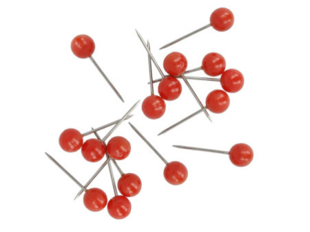 WESTCOTT Épingle à tête ronde, taille 5, rouge