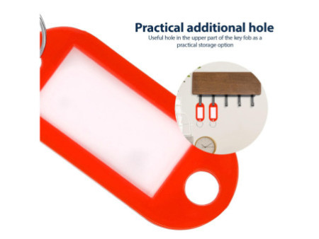 WESTCOTT Porte-clé avec anneau, pack de 100, rouge