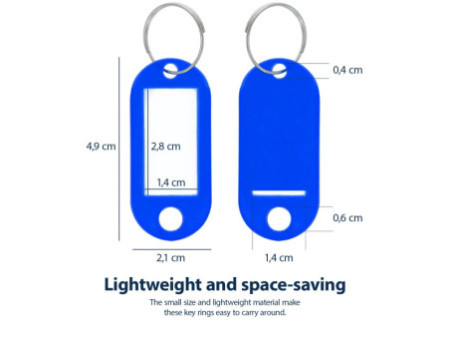 WESTCOTT Porte-clé avec anneau, pack de 100, bleu foncé