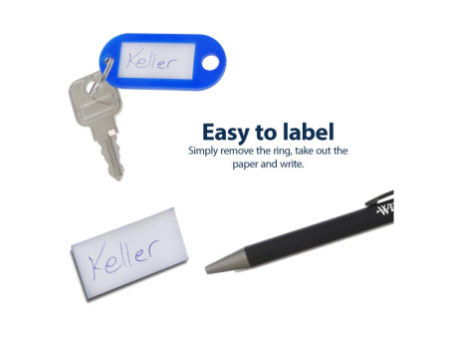 WESTCOTT Porte-clé avec anneau, pack de 100, bleu foncé