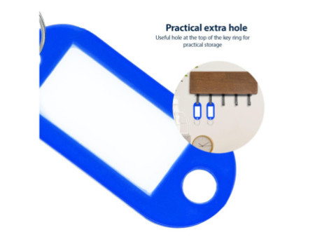 WESTCOTT Porte-clé avec anneau, pack de 100, bleu foncé