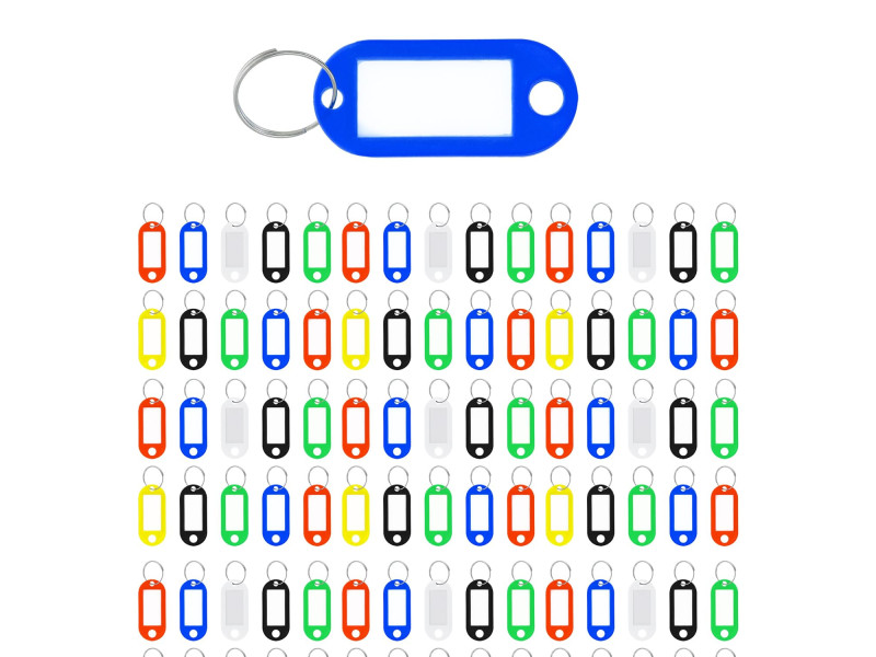 WESTCOTT Porte-clé avec anneau, pack de 100, assorti