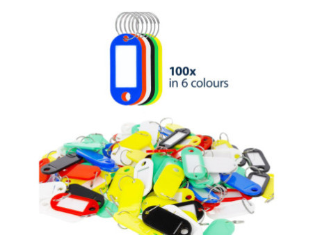 WESTCOTT Porte-clé avec anneau, pack de 100, assorti