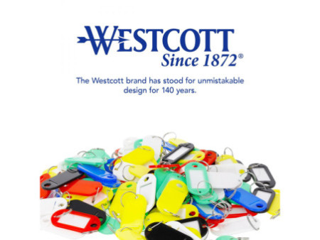 WESTCOTT Porte-clé avec anneau, pack de 100, assorti