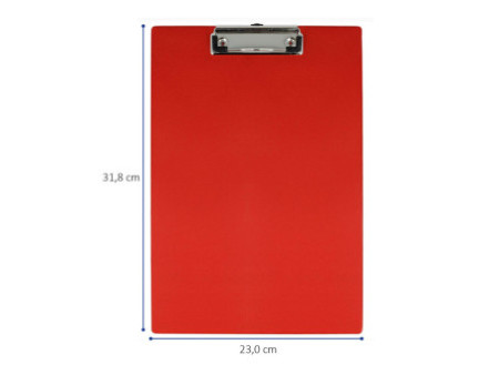 WESTCOTT Porte-bloc à pince, plastifié, A4, rouge