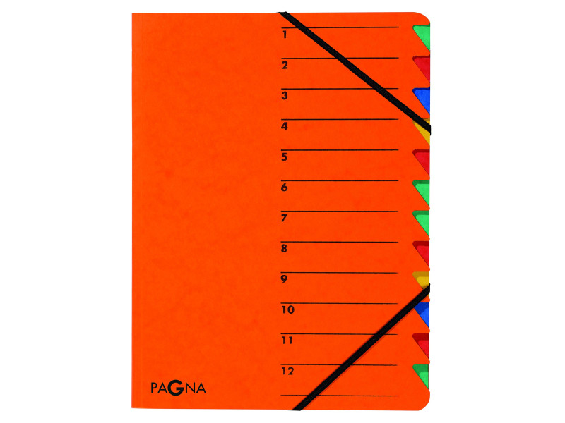 PAGNA trieur 'EASY', A4, carton, 12 compartiments, orange