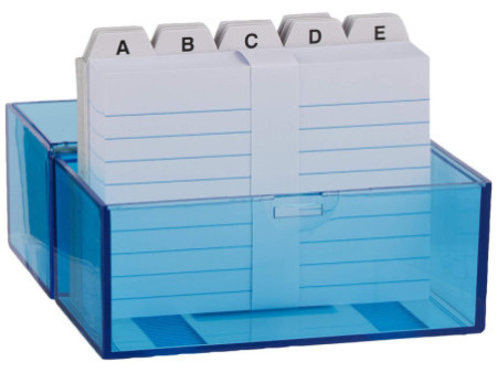 WEDO Boîte à fiches A7 paysage, bleu transparent