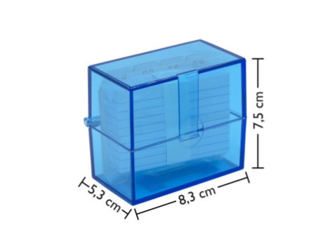 WEDO Boîte à fiches A8 paysage, bleu transparent