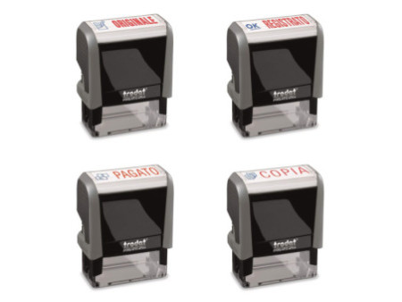 trodat Cassette d'encrage 6/4912/2, pack de 2, bleu/rouge