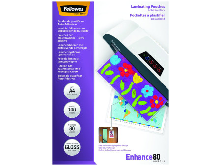 Fellowes Pochette de plastification Peel&Stick, A4