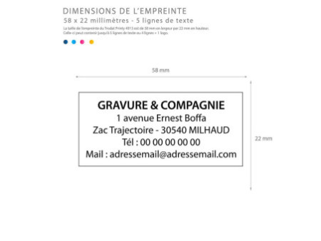 trodat Tampon automatique à texte Printy 4913 4.0, rose