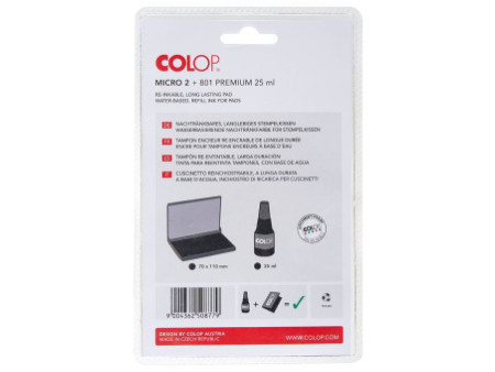 COLOP Set cassette d'encrage + encre, noir