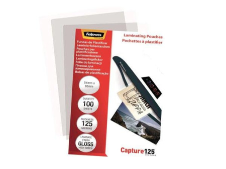 Fellowes Pochette de plastification, 54 x 86 mm, 250 microns