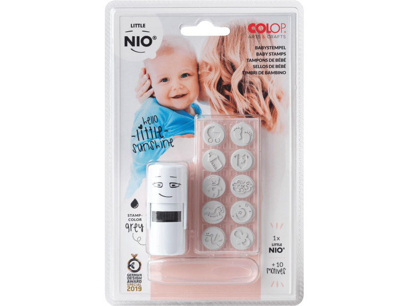 COLOP Kit tampon à motif 'LITTLE NIO' bébé, blanc
