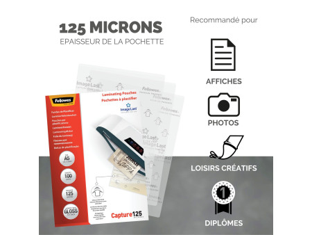 Fellowes Pochette de plastification, A5, brillante
