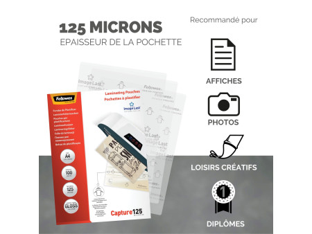Fellowes Pochette de plastification, A4, brillante