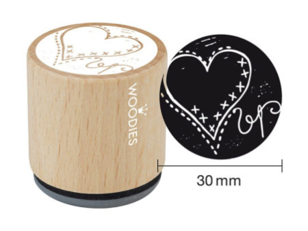 COLOP Tampon à motif Woodies Handmade 'coeur'